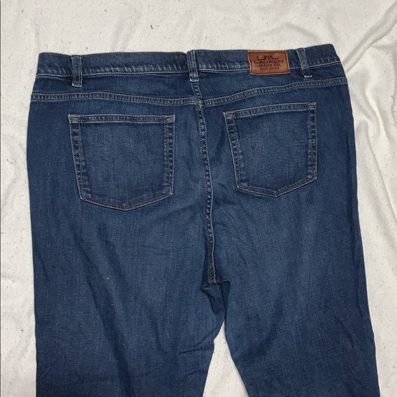 Lauren, Ralph Lauren Classic Blue Jeans 18w mid rise, straight leg, dark blue - Picture 8 of 9